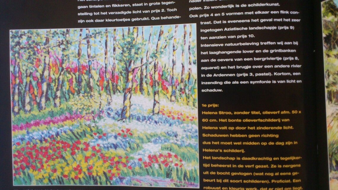 Artikel eerste prijs schilderscompetitie Palet
