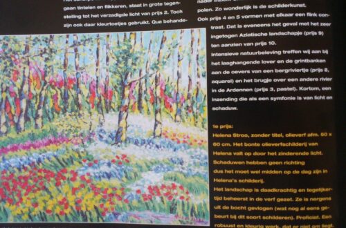 Artikel eerste prijs schilderscompetitie Palet