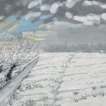 Schapen in de sneeuw in Zeeuws-Vlaanderen