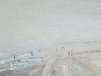 Zeemist op strand van Walcheren