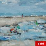 Krabbenzoekers langs het strand