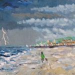 Strand Trouville met naderend onweer