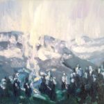 Ligurische Alpen mistbanken na sneeuw