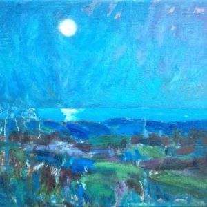 Pleine lune Treffiagat Bretagne
Olieverf op linnen - 24 x 30 cm