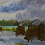 Hooibergjes in de regen Zoutelande