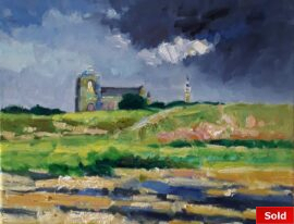 Zicht op Veere vanuit Kleverskerke