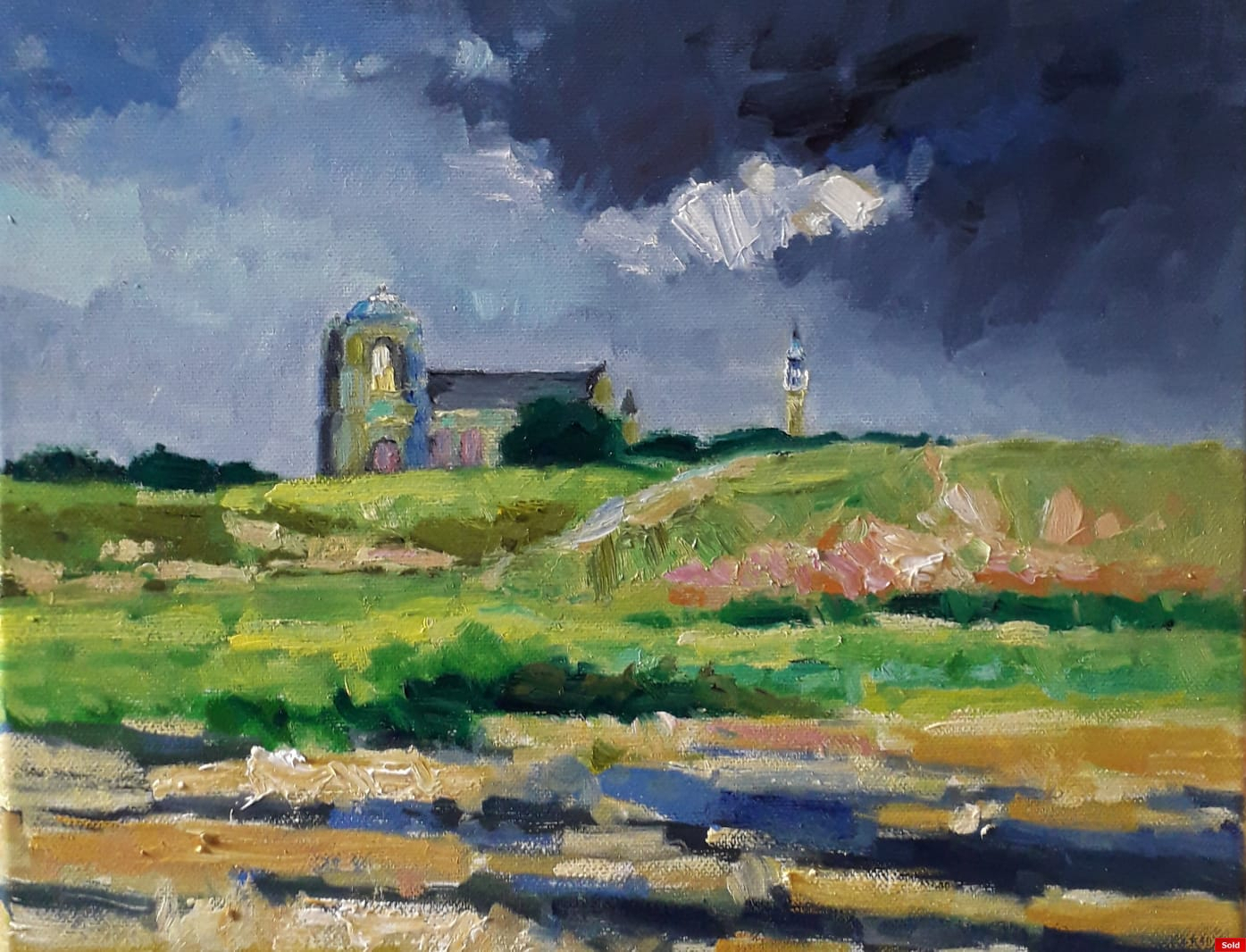 Zicht op Veere vanuit Kleverskerke